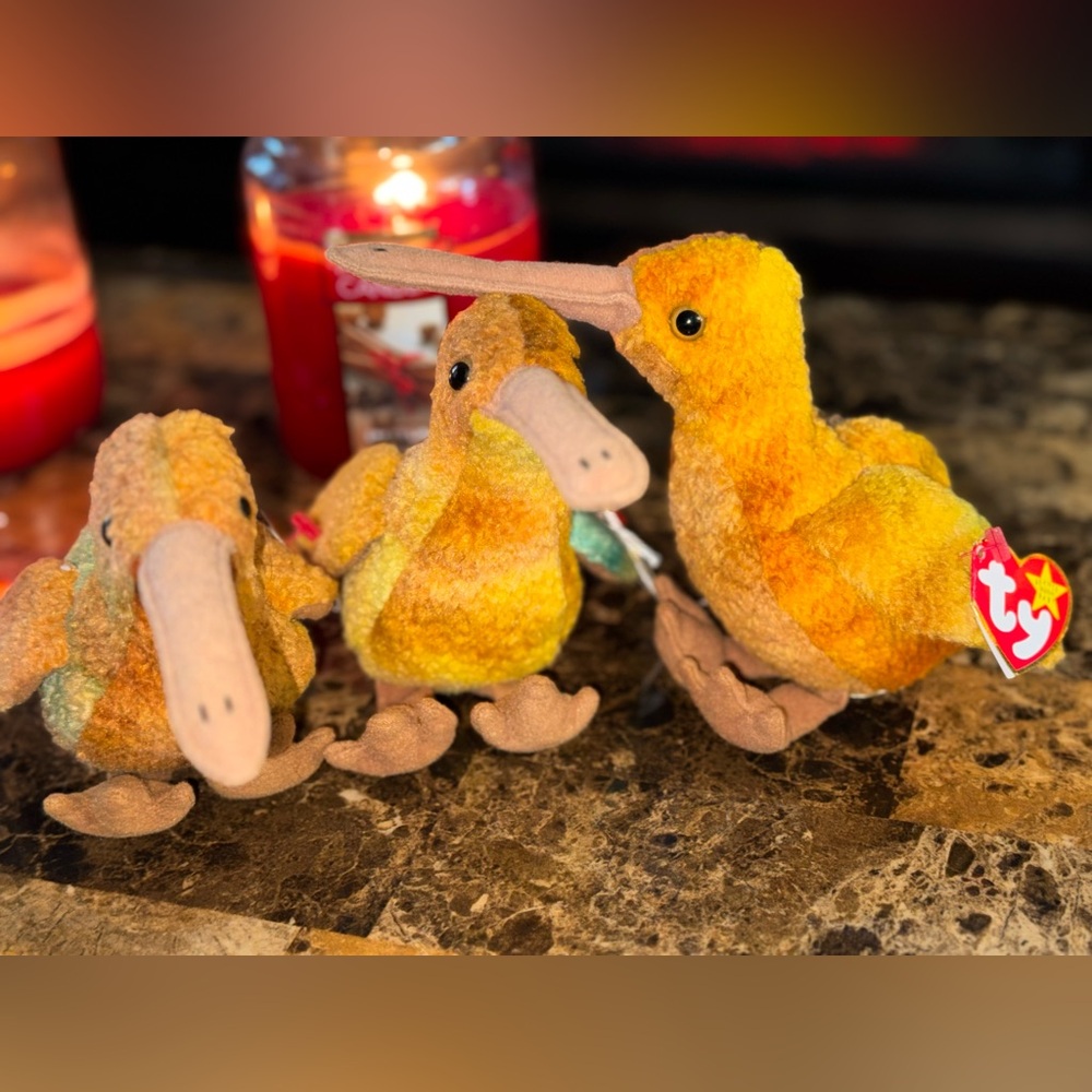 🐦 Ty Beanie Baby “Beak” Bird Plush Lot of 3